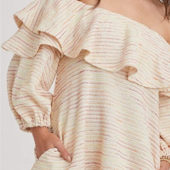 NWT Something Navy Ruffle Tiered‎ Long Sleeve Ruffle Mini Dress Women Size M - Picture 3 of 9